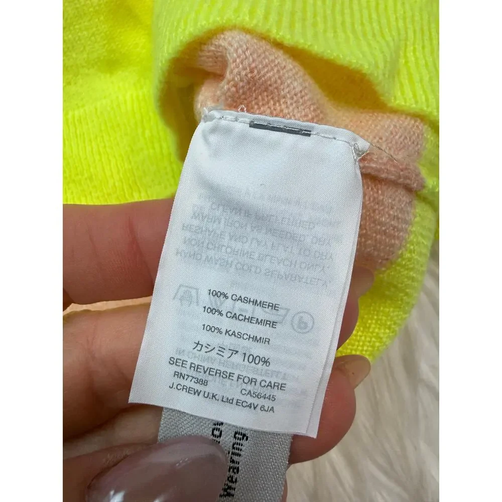J. Crew Collection 100% Cashmere Boyfriend Crew Neck Sweater Peach Citron S NWT